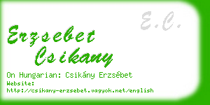 erzsebet csikany business card